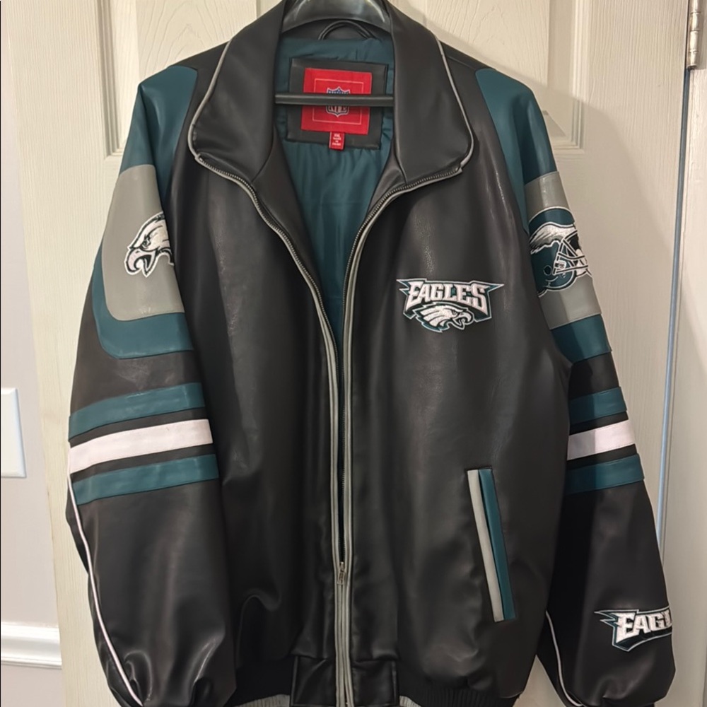 NFL Eagles Leather Like (vinyl) Logo Jacket